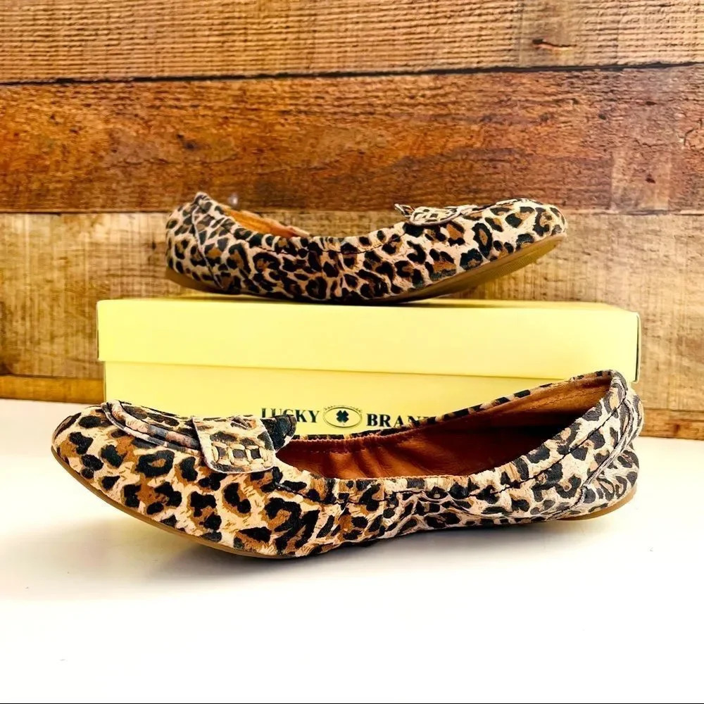 Lucky Brand Emerald Luxe Leopard Suede Flats